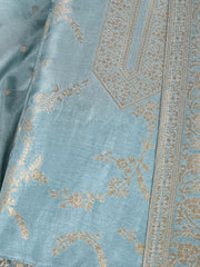 Embroidered Chanderi Unstitched Suit Piece With Dupatta