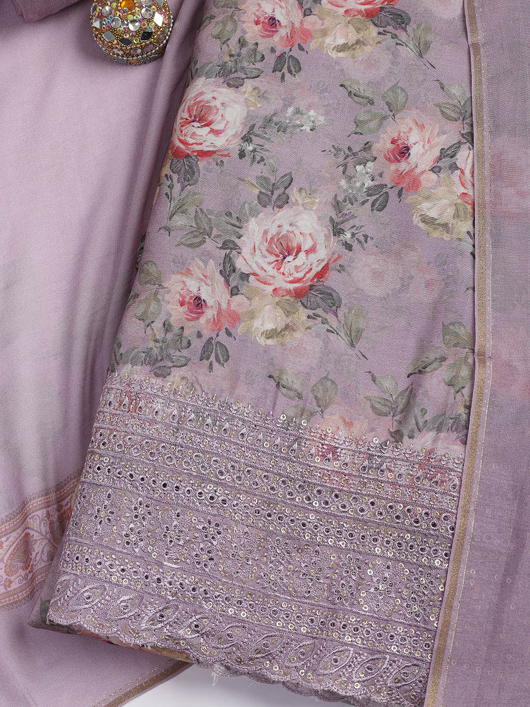 Printed Muslin Unstitched Suit With Dupatta