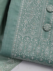 Embroidered Cotton Blend Unstitched Suit Piece With Dupatta