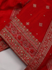 Woven Art Silk Unstitched Suit Piece With Dupatta