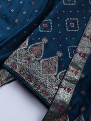 Woven Art Silk Unstitched Suit Piece With Dupatta