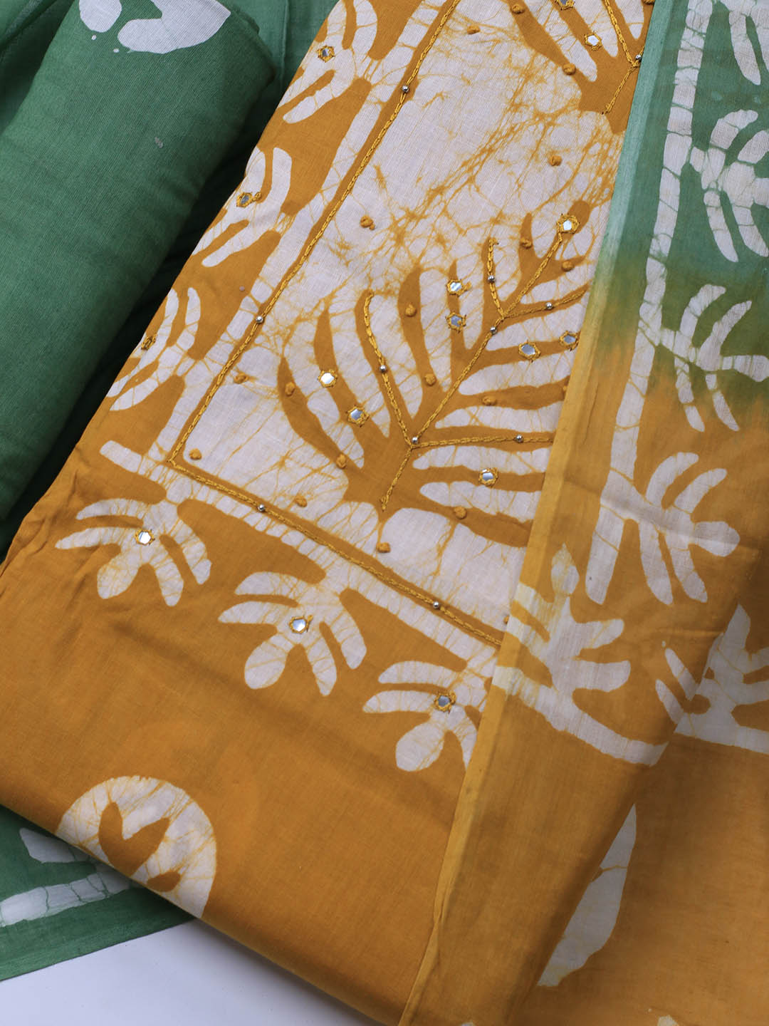 Printed Cotton Blend Unstitched Suit With Dupatta