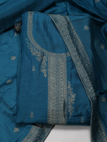 Woven Chanderi Unstitched Suit Piece With Dupatta