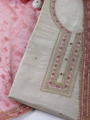 Neck Embroidery Tissue Unstitched Suit With Dupatta