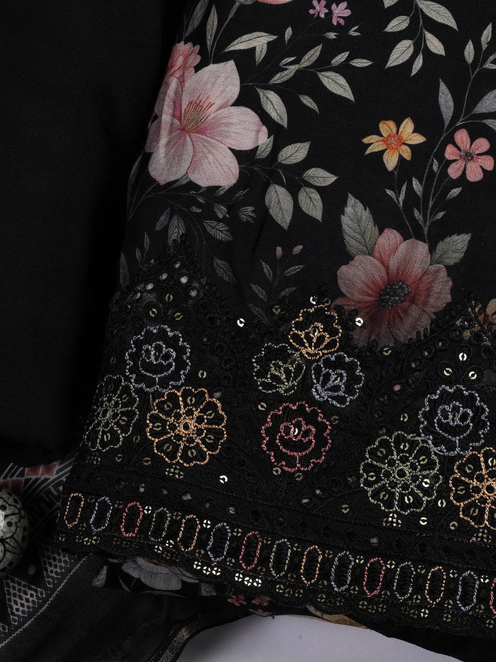 Printed Muslin Unstitched Suit With Dupatta