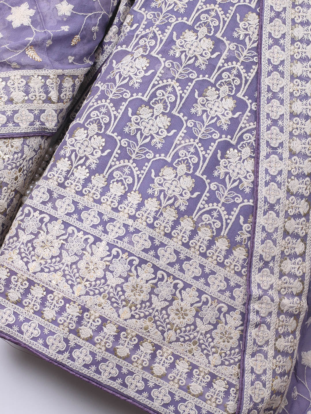 Embroidered Georgette Unstitched Suit Piece With Dupatta