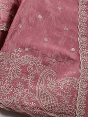 Embroidery Tissue Unstitched Suit Piece With Dupatta