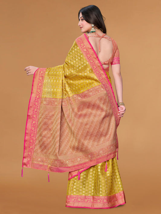 Zari Jaal Cotton Woven Saree