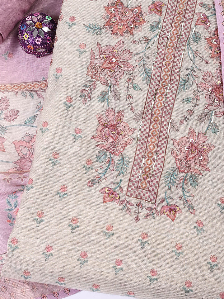 Printed Tissue Unstitched Suit Piece With Dupatta