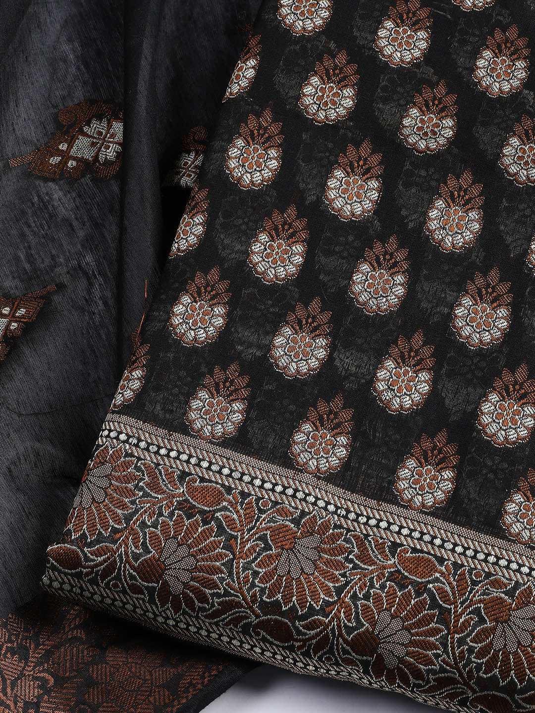 Woven Chanderi Unstitched Suit With Dupatta