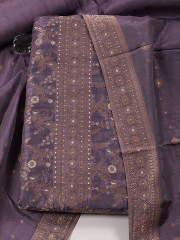 Woven Chanderi Unstitched Suit With Dupatta