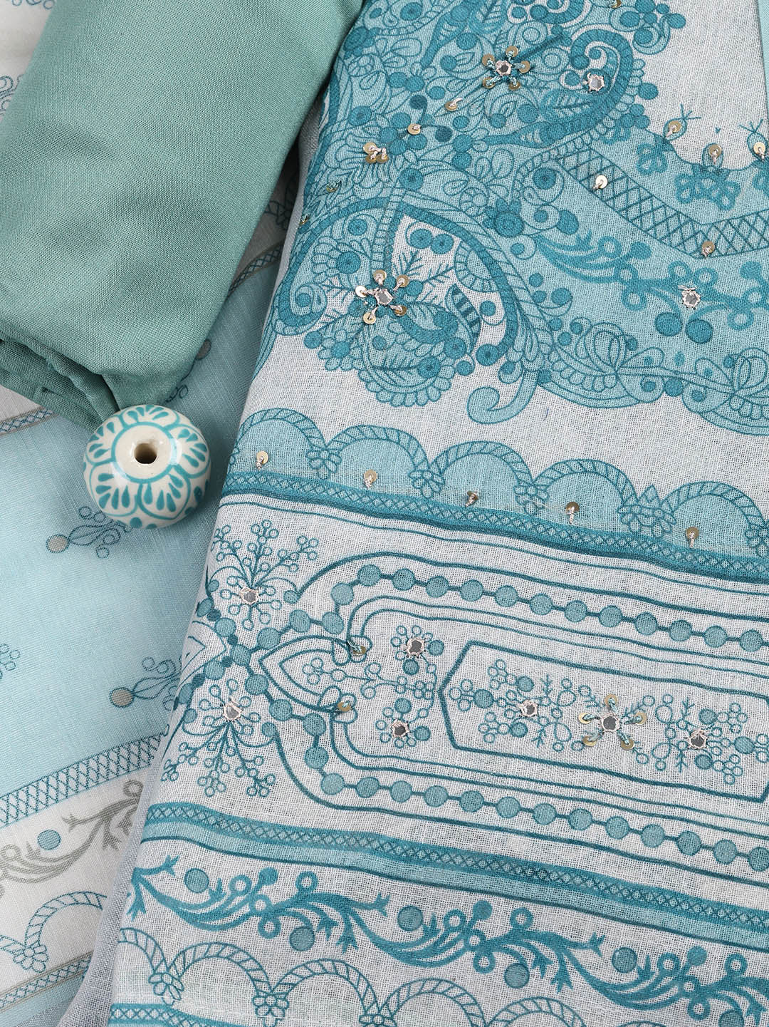 Printed Linen Unstitched Suit With Dupatta