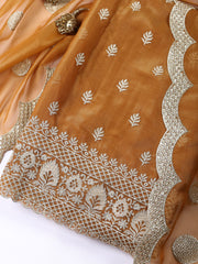 Neck Embroidered Tissue Unstitched Suit With Dupatta