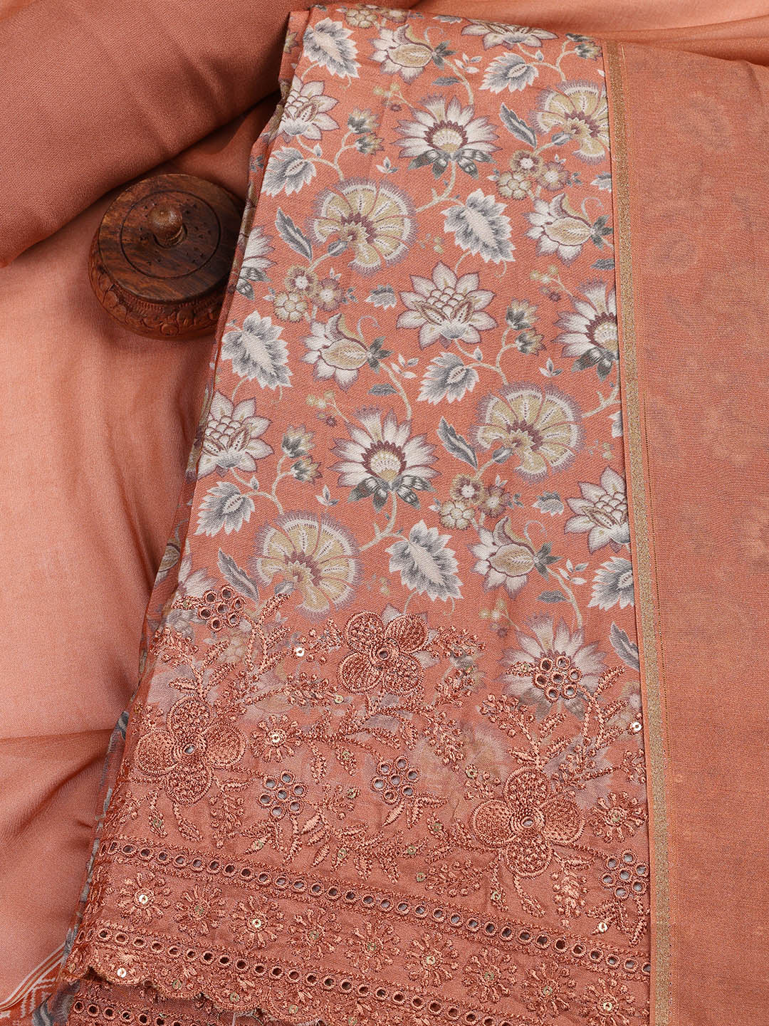 Printed Muslin Unstitched Suit With Dupatta