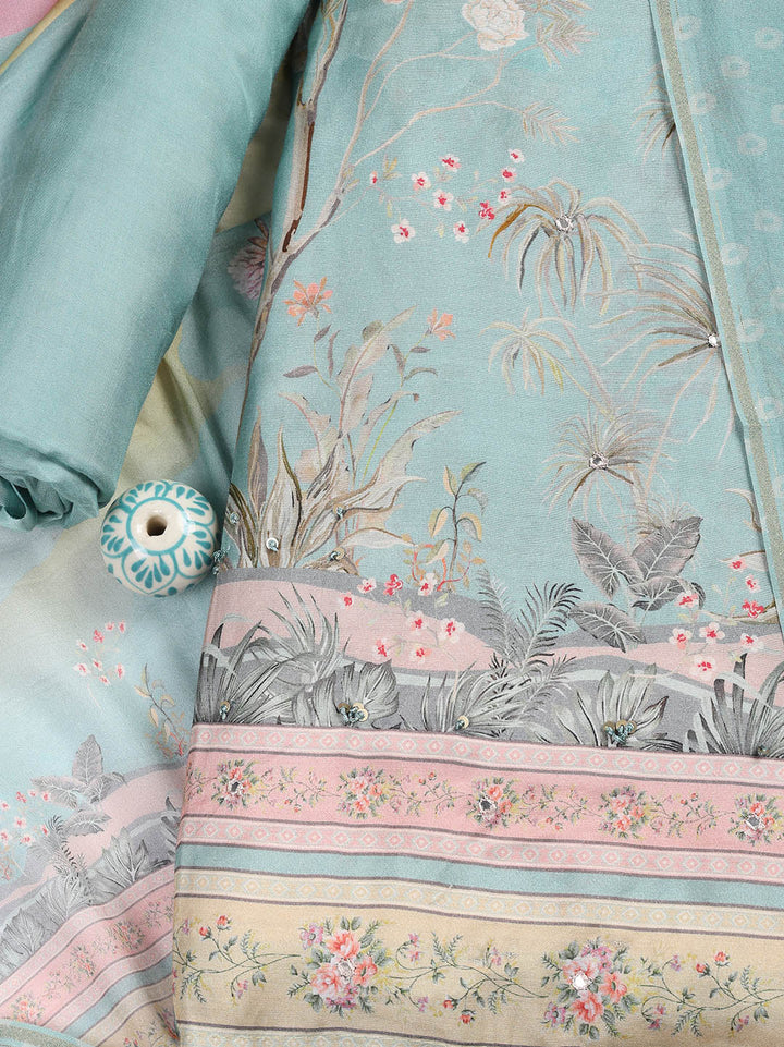 Printed Muslin Unstitched Suit With Dupatta