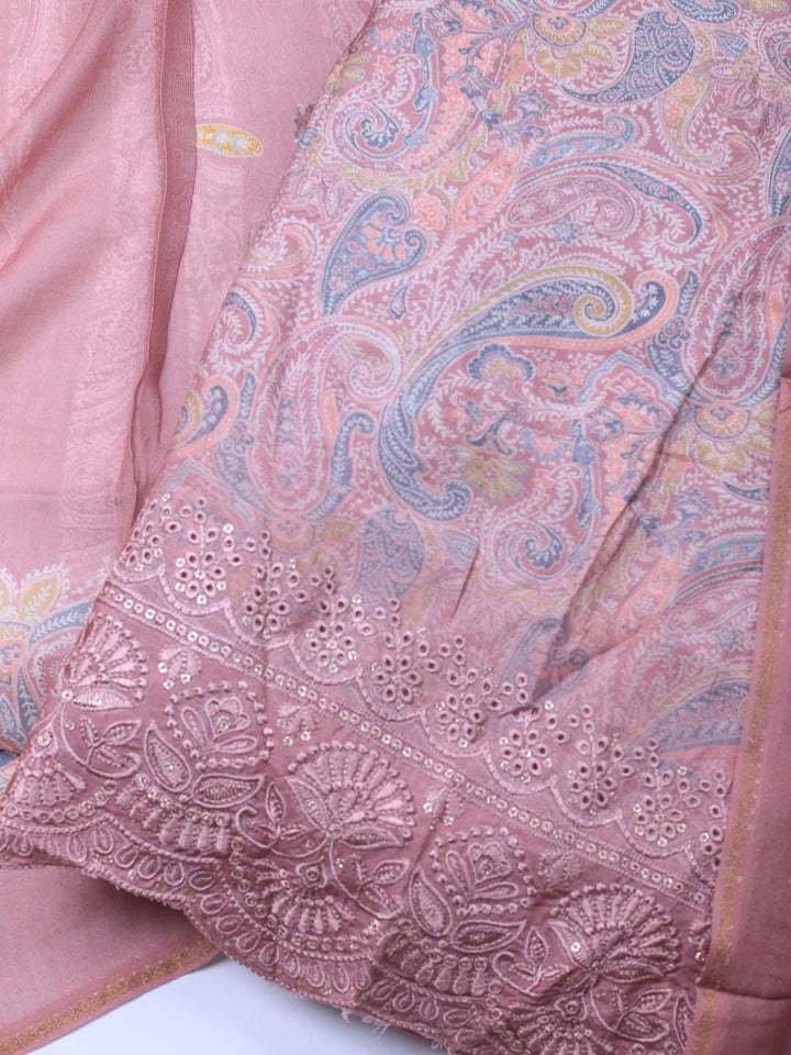 Printed Muslin Unstitched Suit With Dupatta