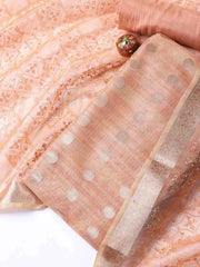 Woven Tissue Unstitched Suit With Dupatta