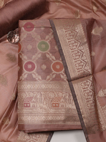 Woven Chanderi Unstitched Suit With Dupatta