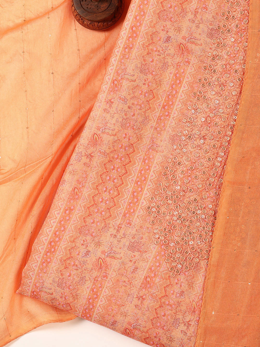 Neck Embroidery Linen Unstitched Suit With Dupatta