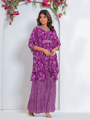 Floral Printed Muslin Kurta With Palazzo