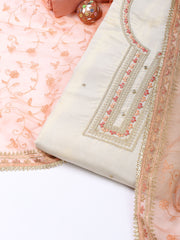 Neck Embroidery Tissue Unstitched Suit With Dupatta