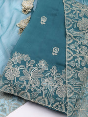 Embroidered Organza Unstitched Suit With Dupatta