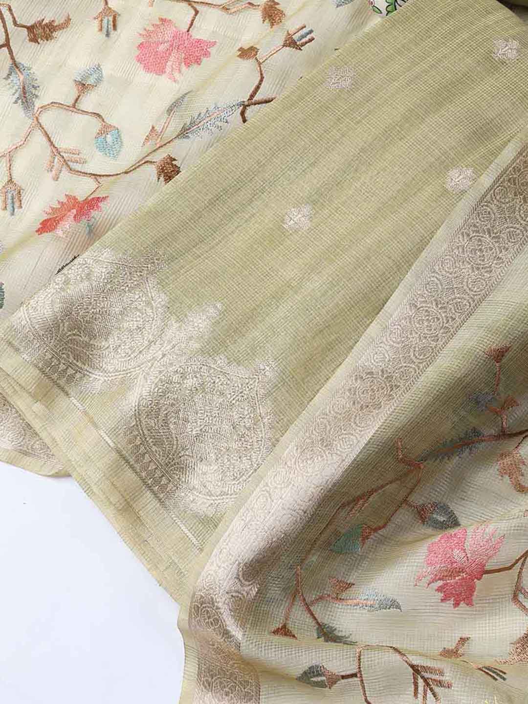 Woven Tissue Unstitched Suit With Dupatta
