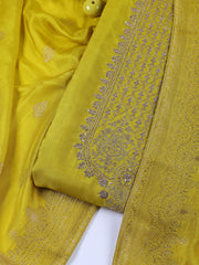 Woven Chanderi Unstitched Suit Piece With Dupatta