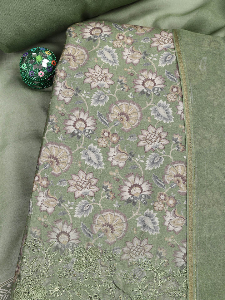Printed Muslin Unstitched Suit With Dupatta
