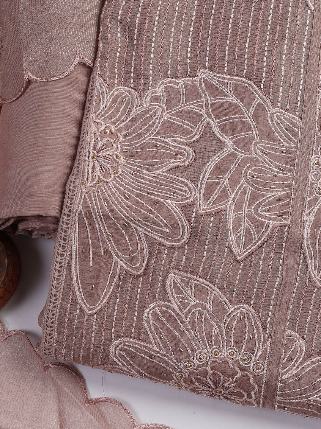 Embroidery Tissue Unstitched Suit With Dupatta