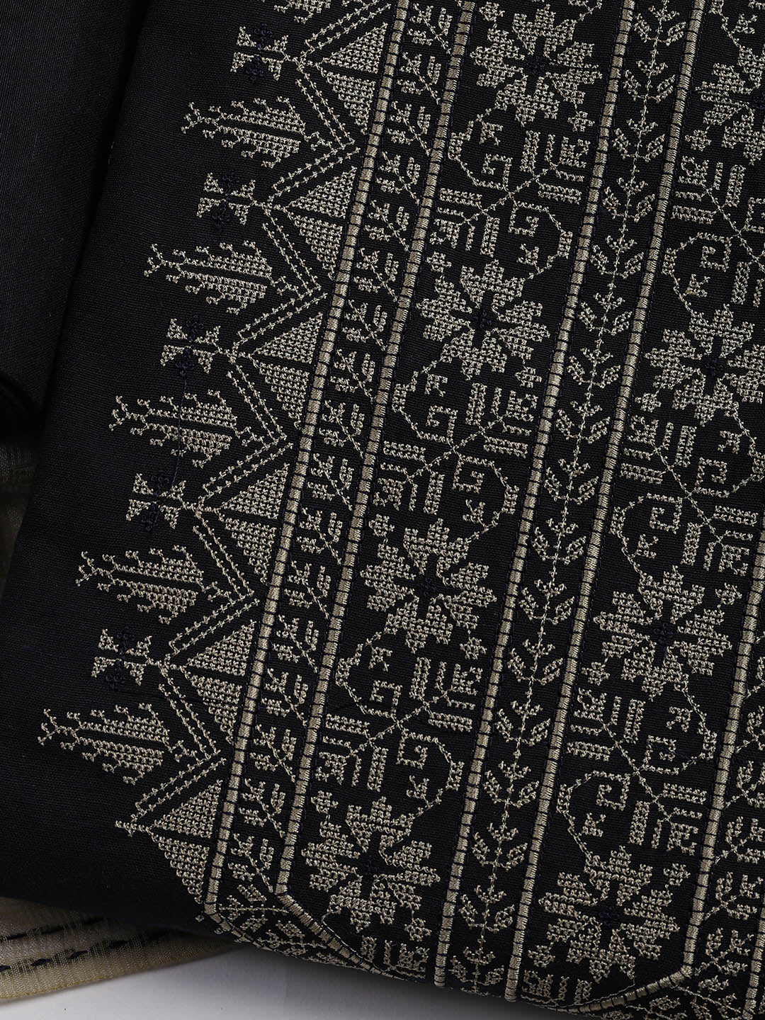 Embroidered Cotton Blend Unstitched Suit Piece With Dupatta