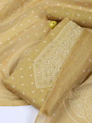 Neck Work Cotton Blend Unstitched Suit With Dupatta