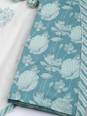 Printed Cotton Blend Unstitched Suit With Dupatta