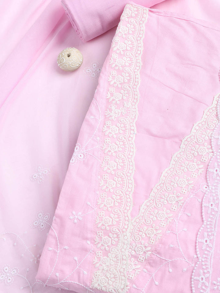 Neck Embroidery Cotton Unstitched Suit With Dupatta
