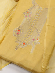 Woven Work Chanderi Unstitched Suit With Dupatta