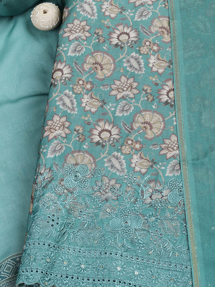 Printed Muslin Unstitched Suit With Dupatta