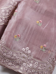 Embroidered Organza Unstitched Suit With Dupatta