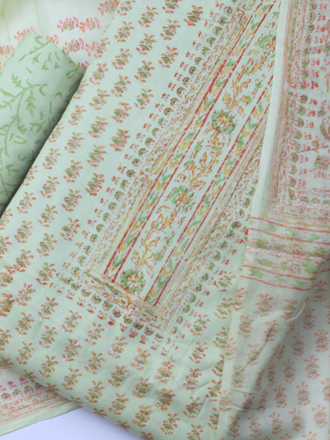Printed Cotton Blend Unstitched Suit Piece With Dupatta