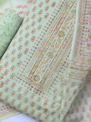 Printed Cotton Blend Unstitched Suit Piece With Dupatta