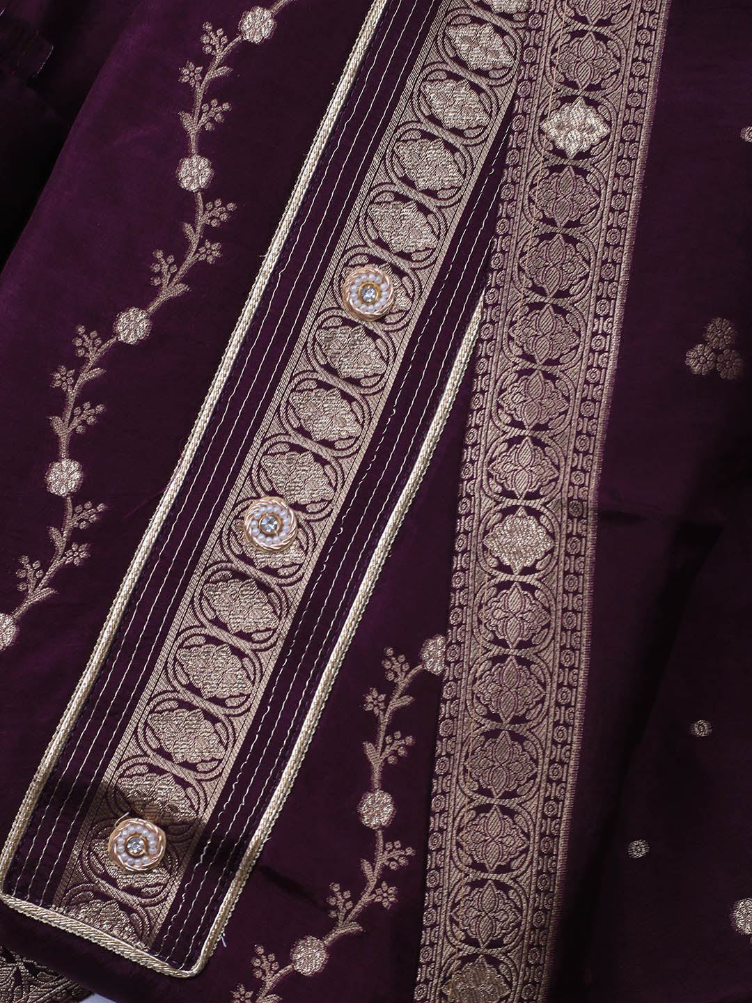 Embroidery Chanderi Unstitched Suit With Dupatta