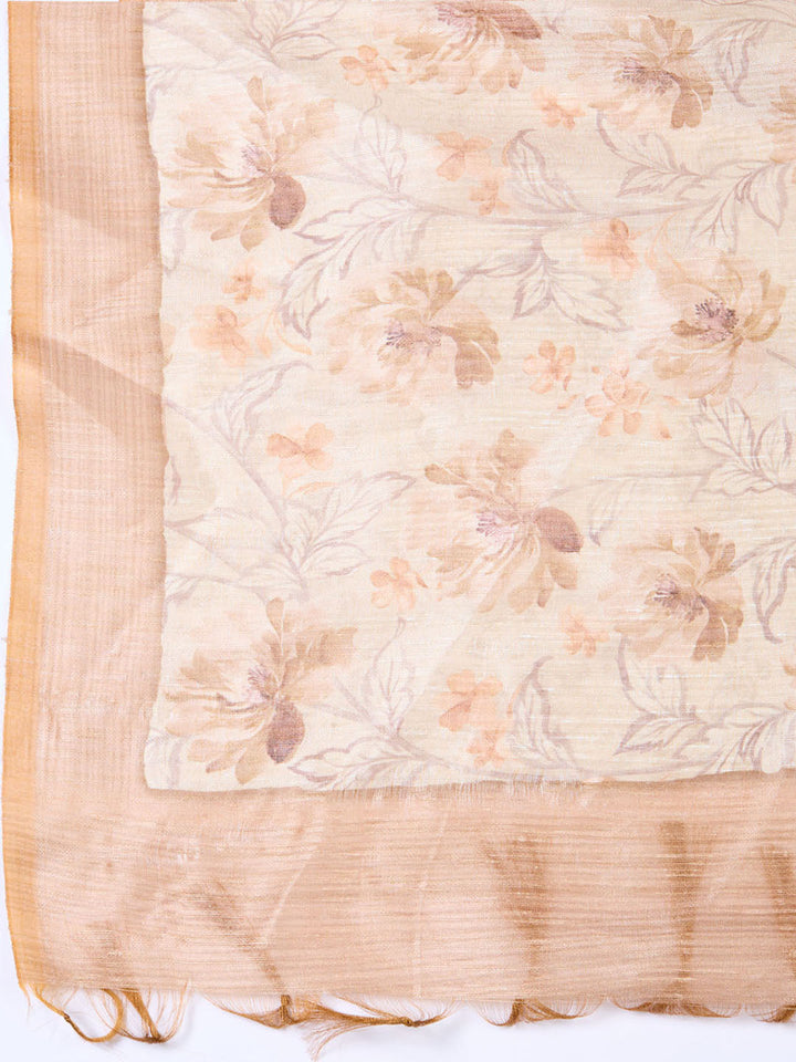 Neck Embroidered Chanderi Unstitched Suit With Dupatta