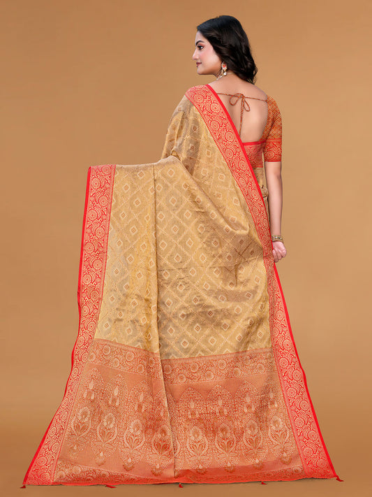 Zari Jaal Cotton Woven Saree