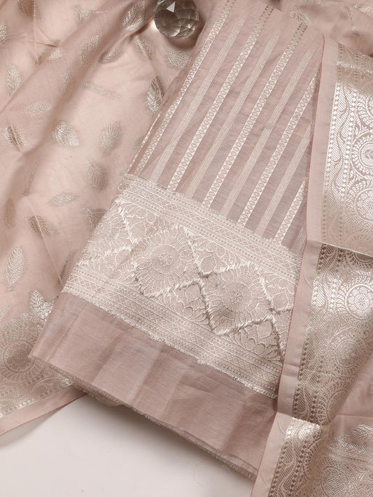 Woven Chanderi Unstitched Suit With Dupatta