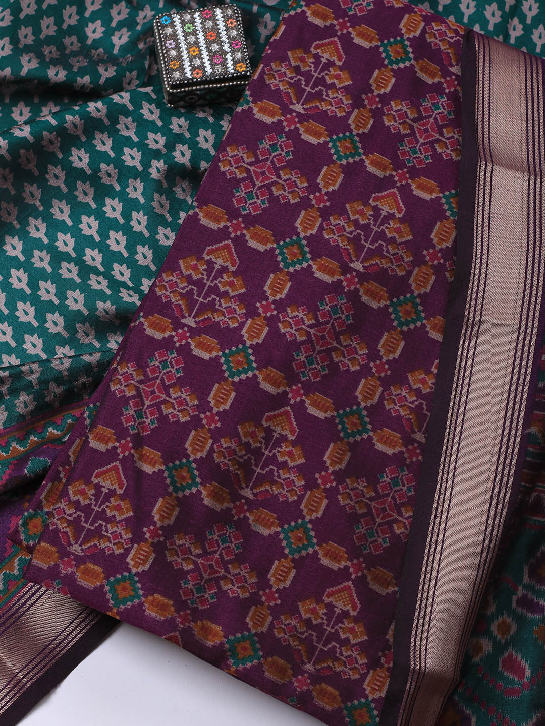 Art Silk Unstitched Suit Piece With Dupatta
