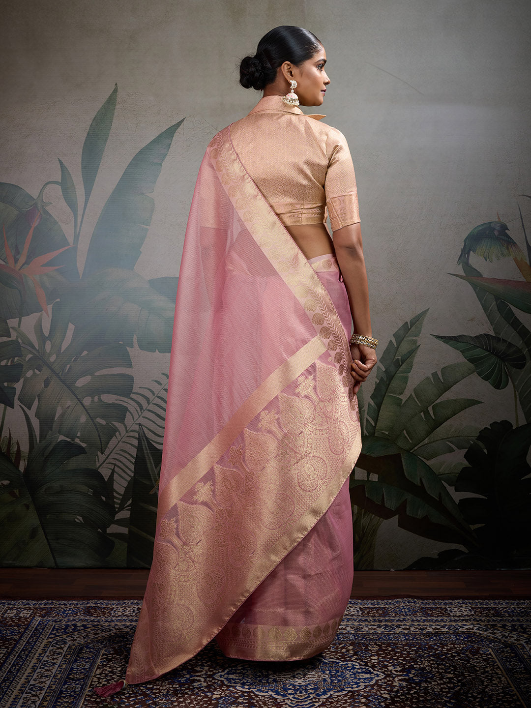 Woven Border Plain Art slik Saree