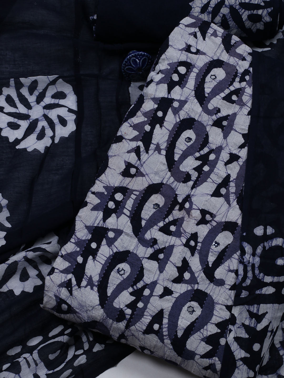 Printed Cotton Blend Unstitched Suit With Dupatta
