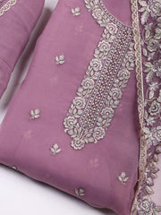 Neck Embroidered Tissue Unstitched Suit With Dupatta