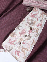 Printed Cotton Blend Unstitched Suit With Dupatta