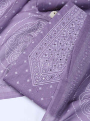 Neck Work Cotton Blend Unstitched Suit With Dupatta
