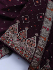 Woven Art Silk Unstitched Suit Piece With Dupatta